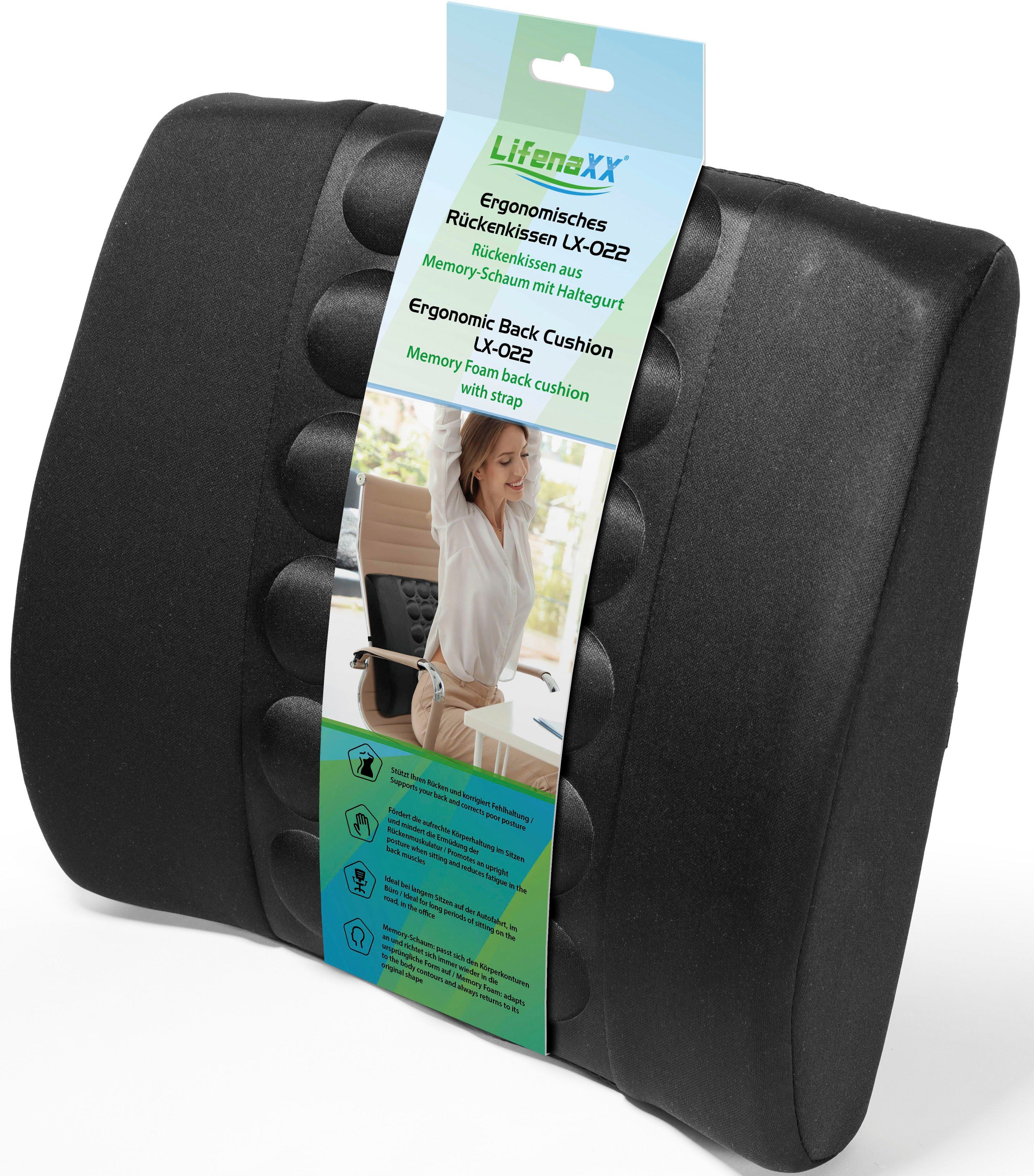 Technaxx Stuhlkissen Lifenaxx ergonomisches Rückenkissen LX-022