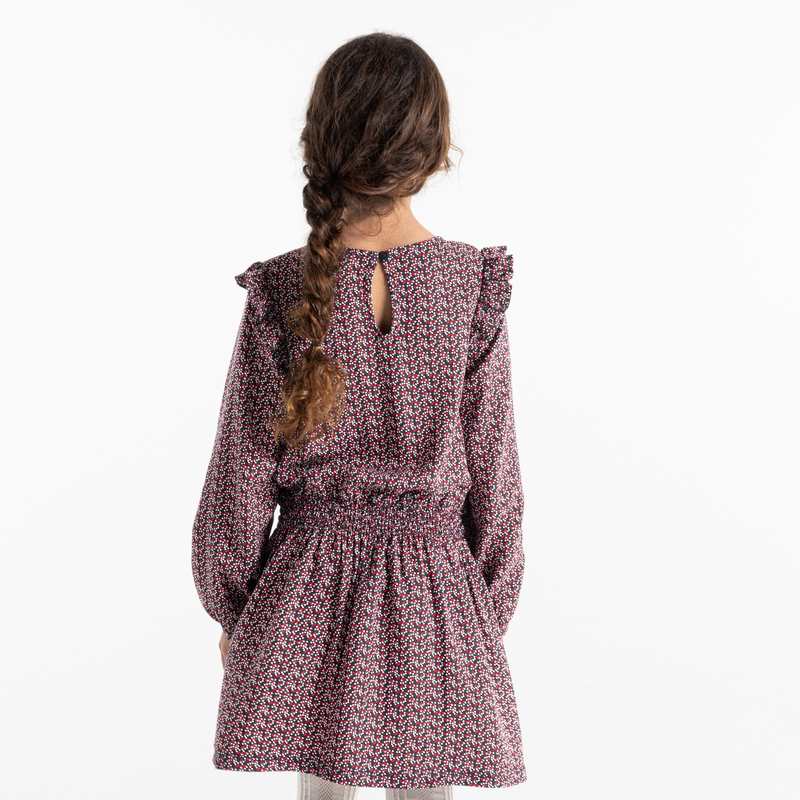 Robe courte imprimée bleue fille