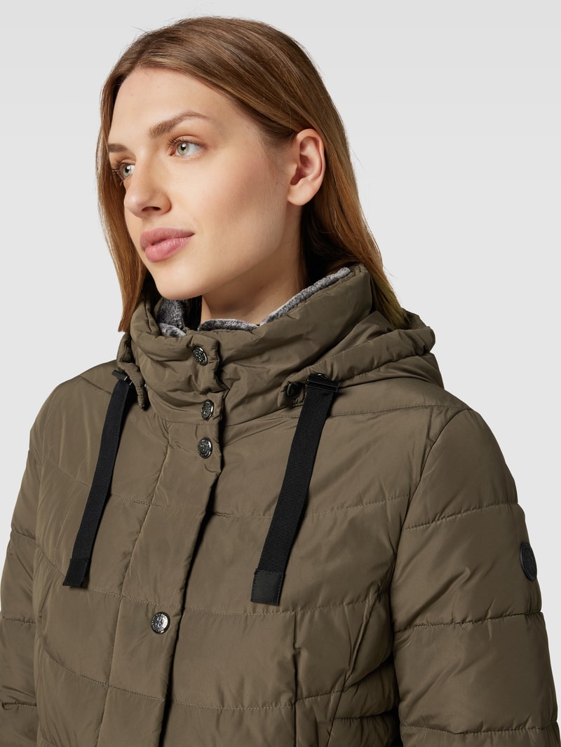Steppjacke mit abnehmbarer Kapuze in khaki