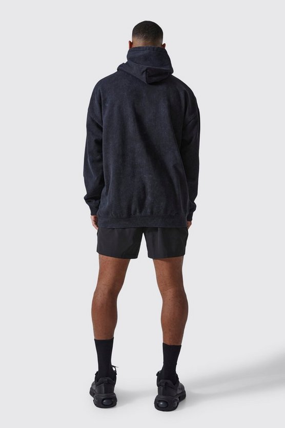 Man Active Oversize Athletic Hoodie mit Acid-Waschung