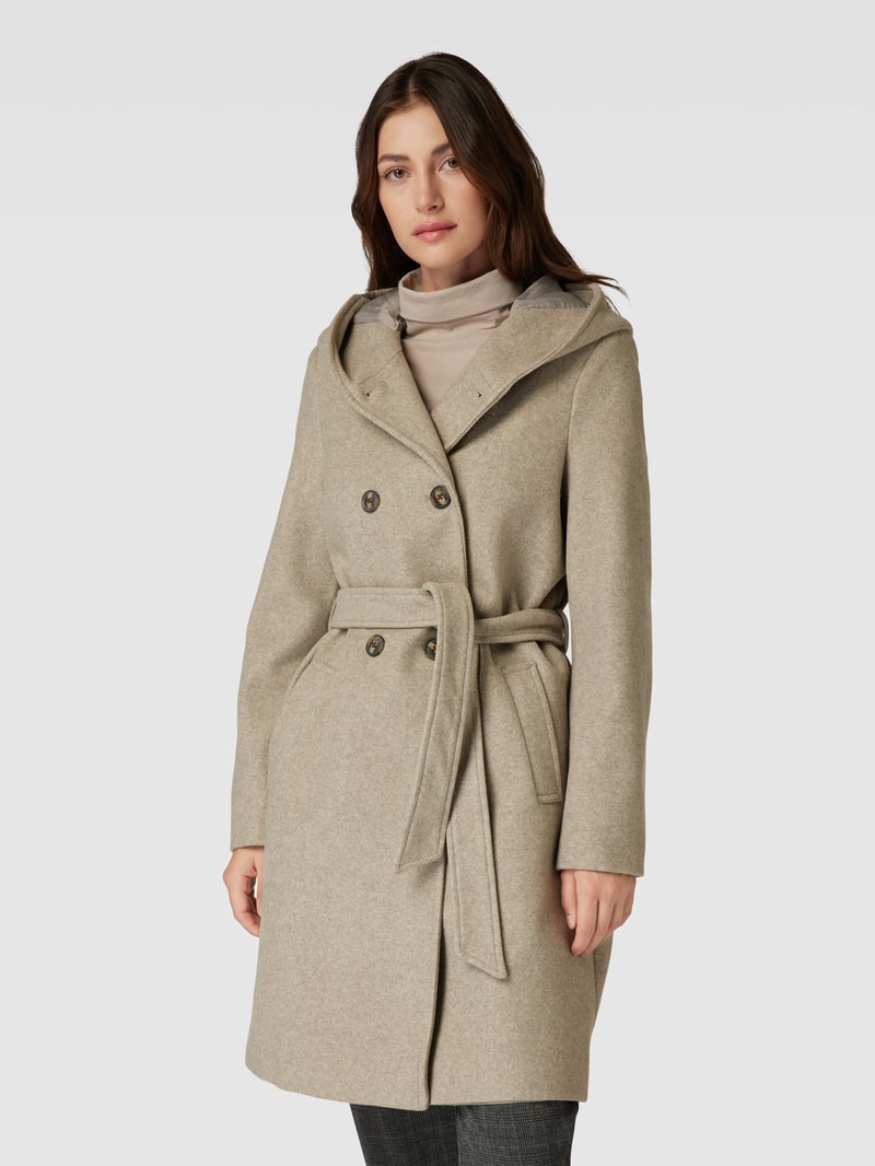 Mantel mit Kapuze Modell 'VINCEFIONA' in taupe