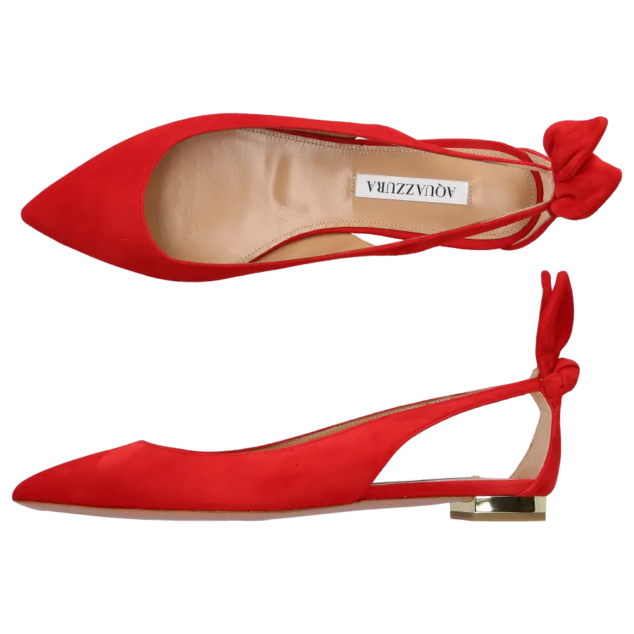 Aquazzura - Ballerinas BOW TIE Veloursleder - rot