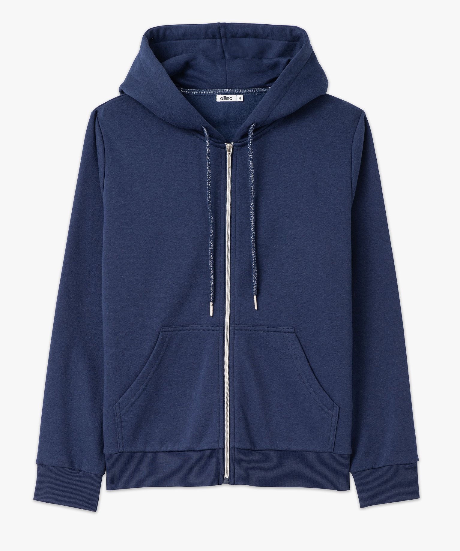 Sweat zippé à capuche avec intérieur molletonné femme bleu | GEMO