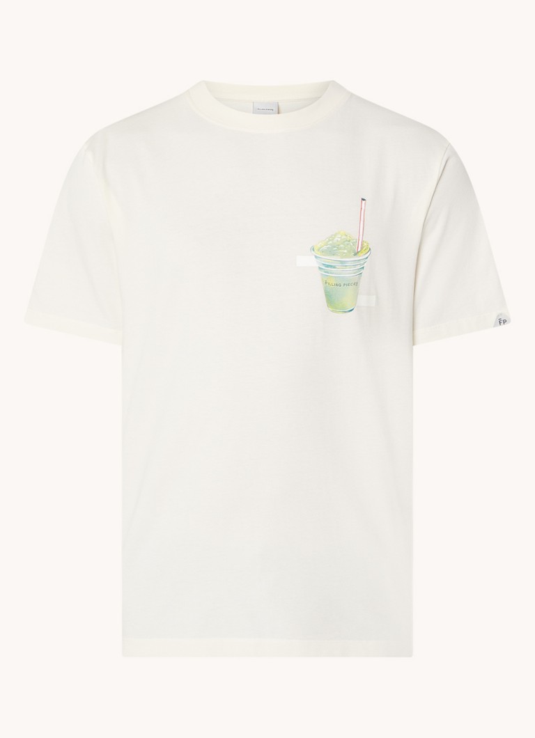 Tricou Filling Pieces din bumbac organic, cu logo și imprimeu pe spate.