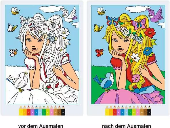CreArt Malen nach Zahlen ab 7: Feen, Elfen, Meerjungfrauen