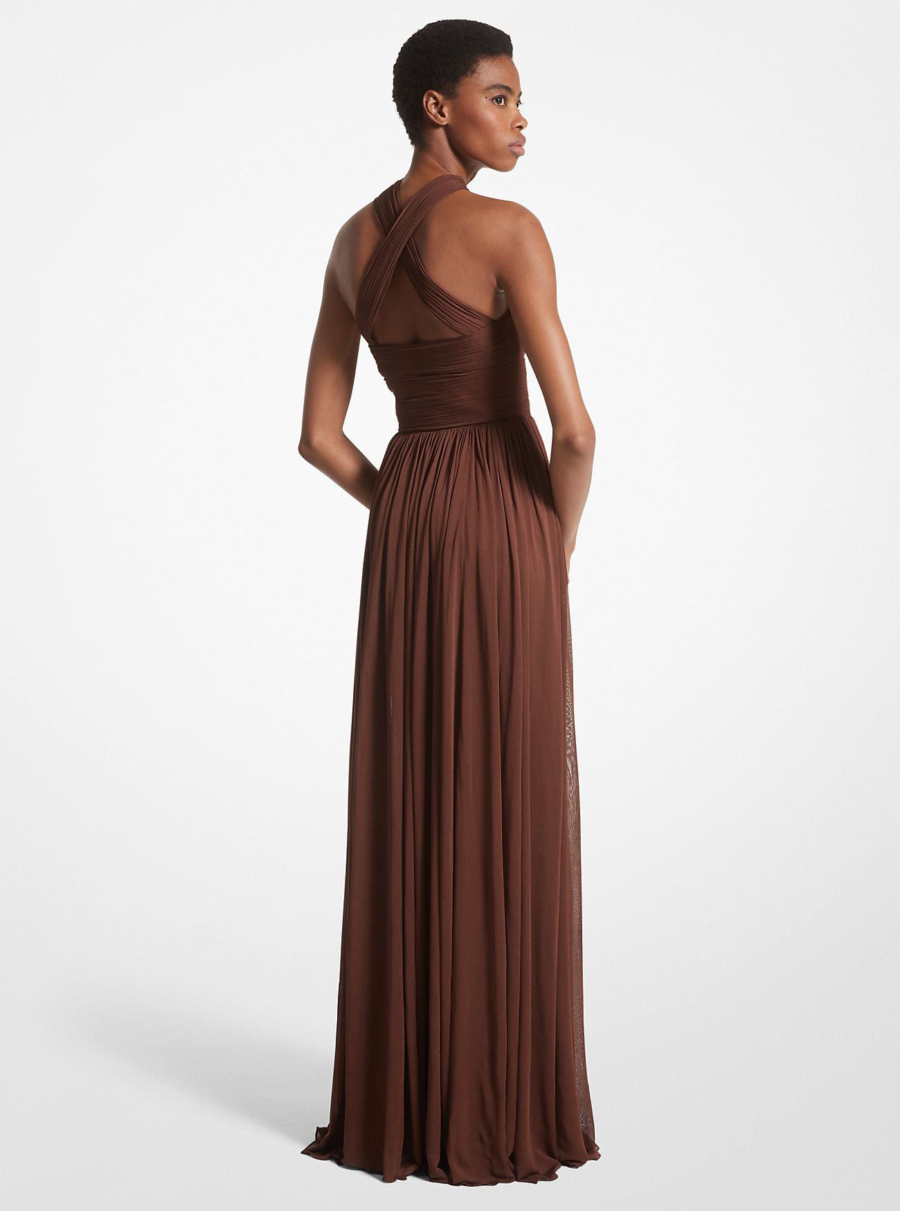 Chiffon Jersey-kjole med kryssforside - NUTMEG