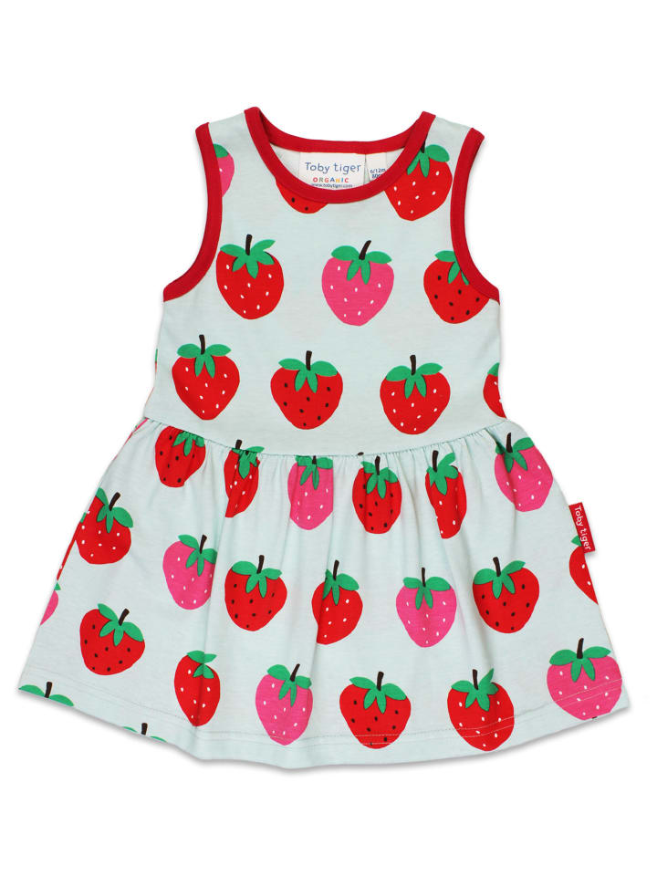 Toby Tiger Sommerkleid mit Erdbeer Print in rot günstig kaufen