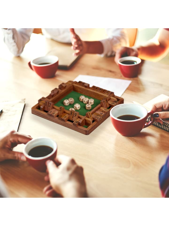 relaxdays Shut The Box Spiel in Braun/ Grün günstig kaufen onesize