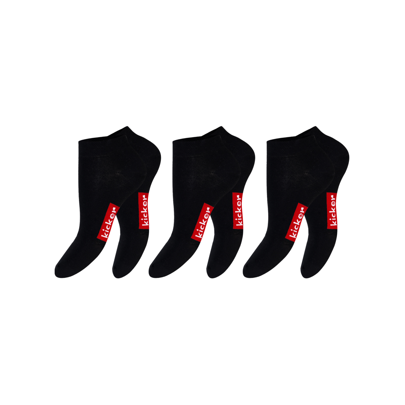 kicker Sneaker Socken 3er Pack Kids Schwarz
