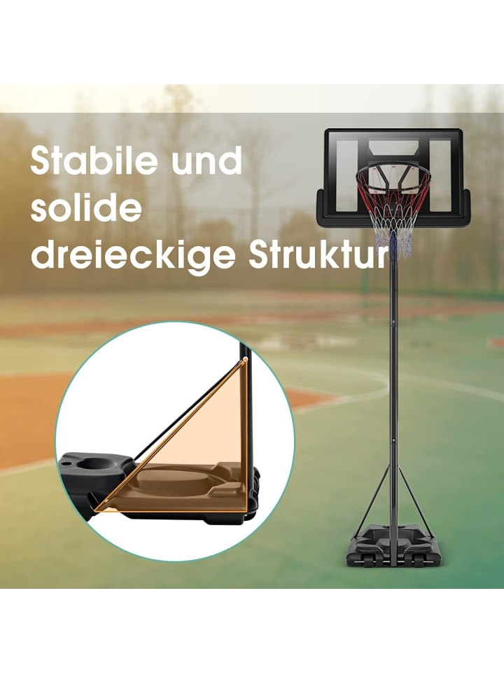 COSTWAY Basketballständer 260-305 cm in Schwarz günstig kaufen 97 cm