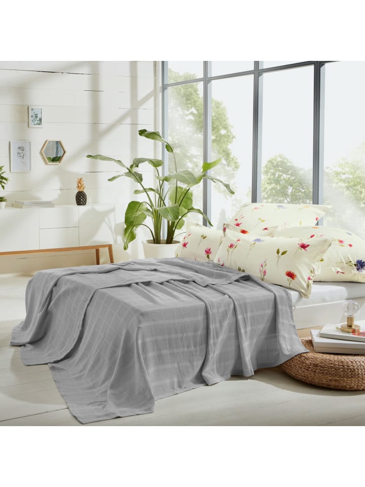 Erwin Müller Baumwolle Sommerdecke Trient in silber günstig kaufen