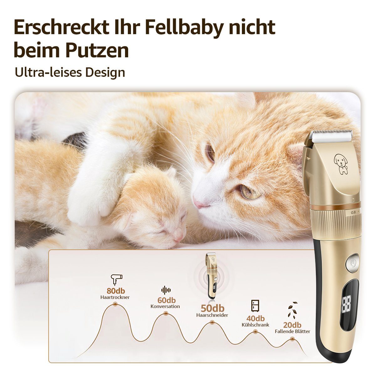 7Magic Hundeschermaschine, Pferdeschermaschine, Leiser Tierhaarschneider für Hund und Katze