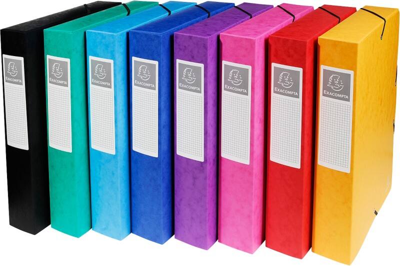 Exacompta Archivboxen 50600E DIN A4 Farbig sortiert Beschichteter Manila Karton 25 x 33 cm 8 Stück