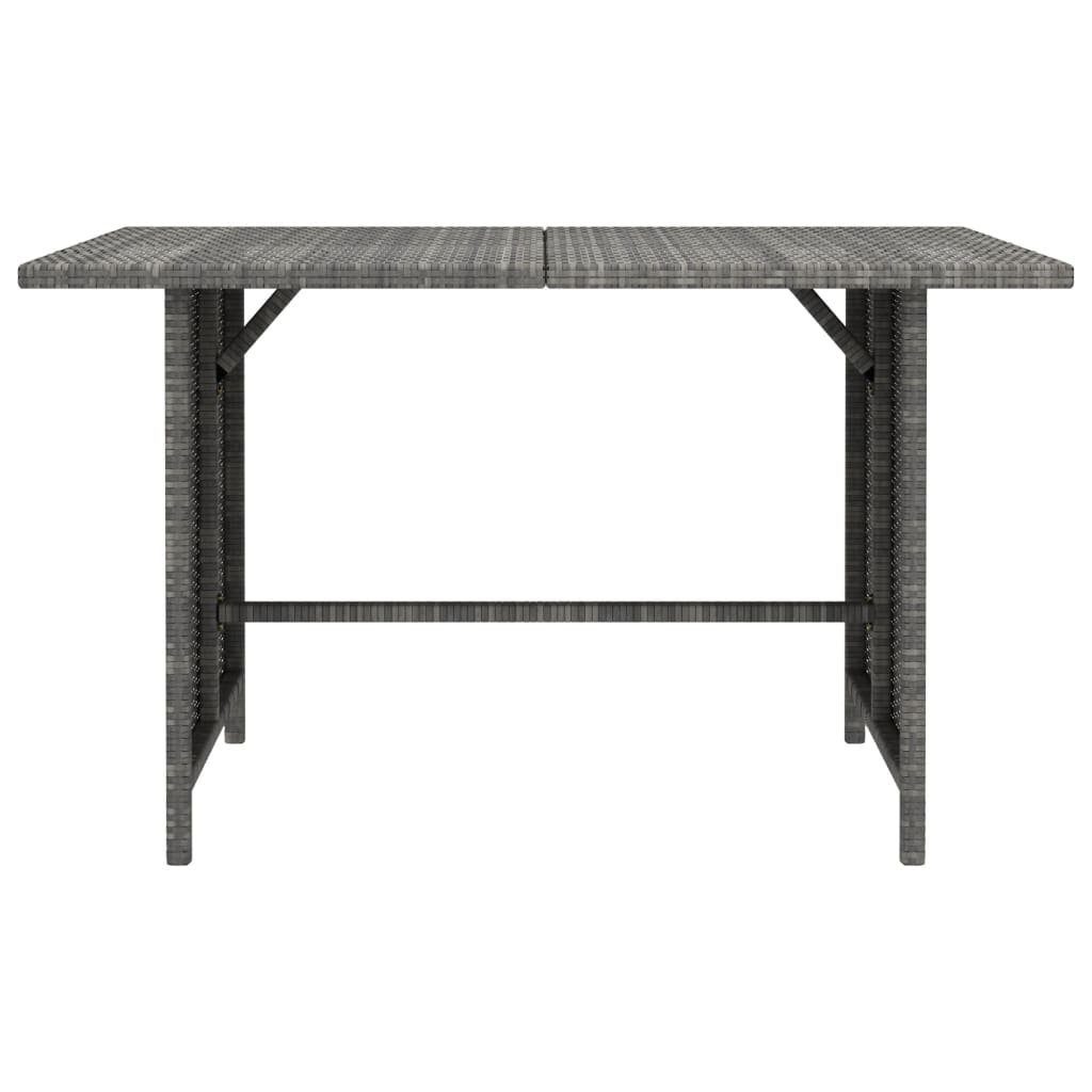 vidaXL Loungesofa Garten-Esstisch Grau 110x70x65 cm Poly Rattan, 1 Teile