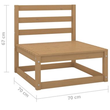 vidaXL Loungesofa Outdoor-Sofa 3-Sitzer Honigbraun Massivholz Kiefer, 1 Teile