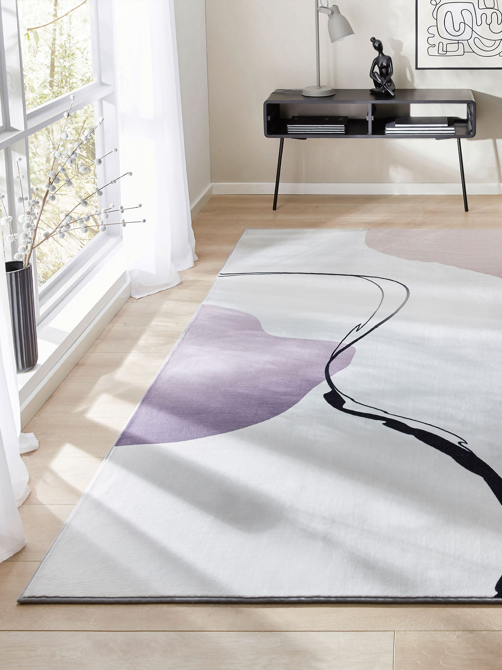 Vallet Moderner Teppich, Lilac Grey