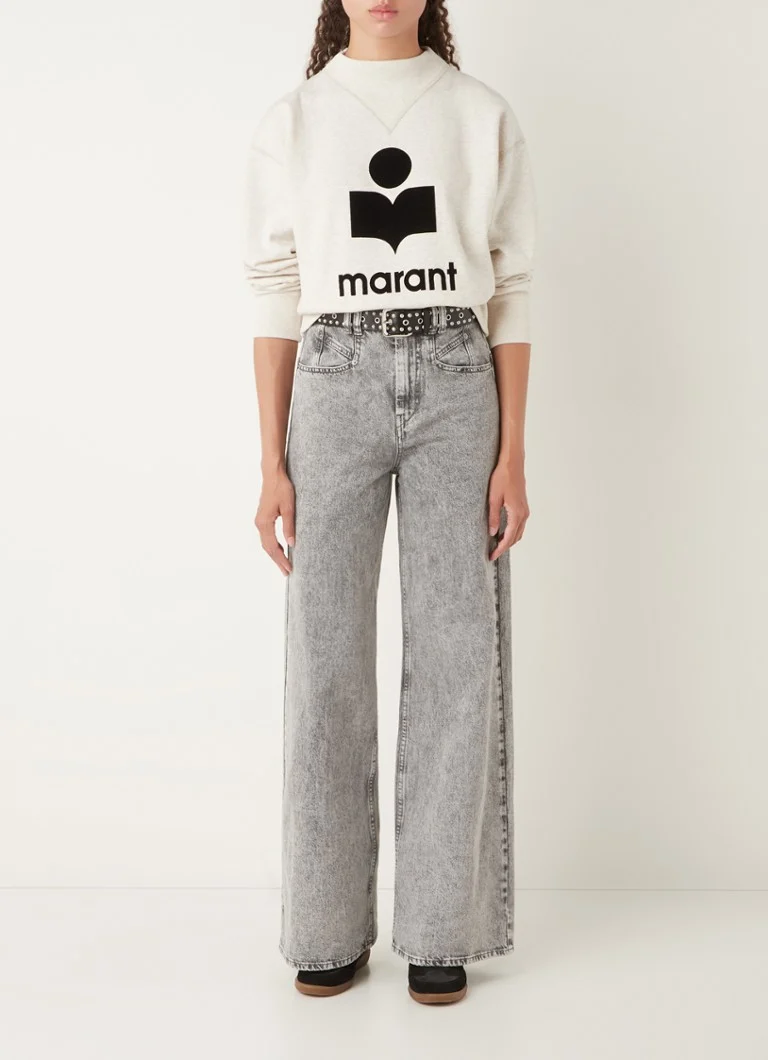 Maglione Isabel Marant Moby con stampa logo floccata e collo alto