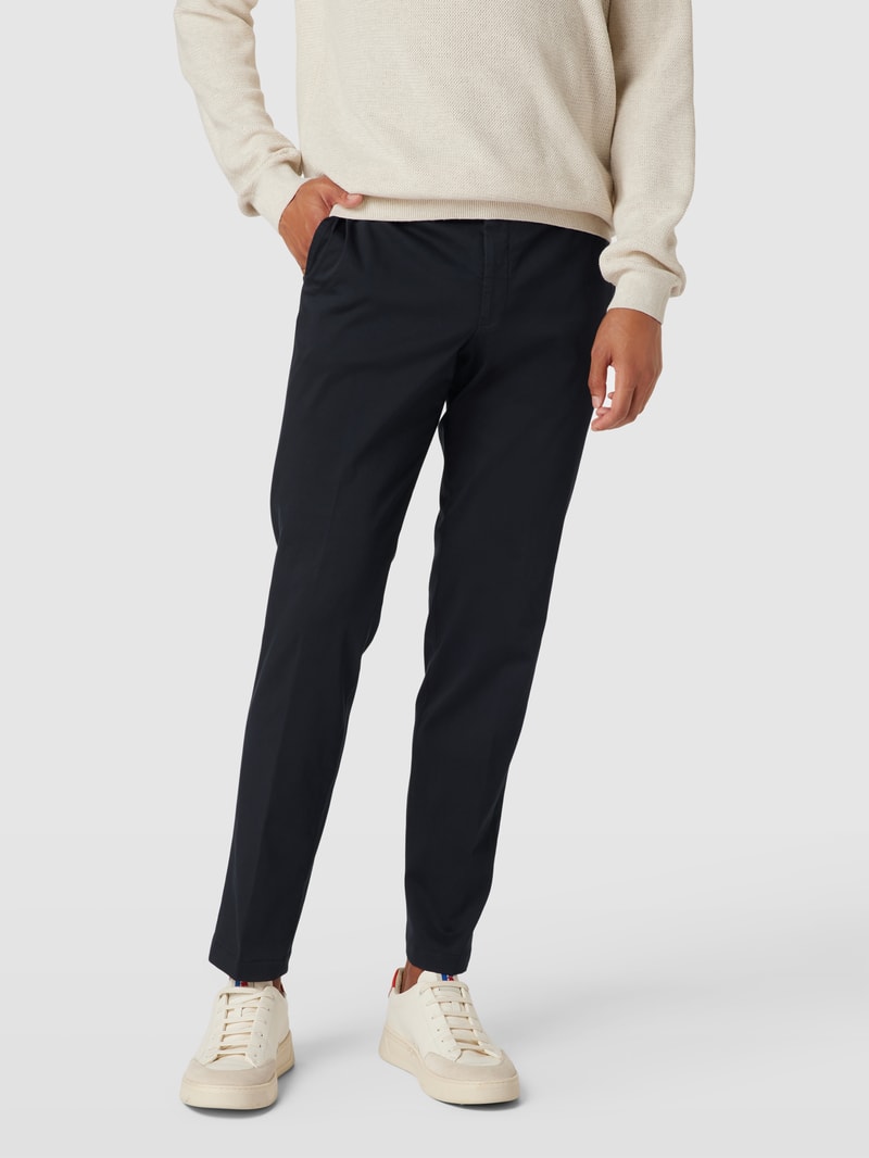 Regular Fit Chino im unifarbenen Design Modell 'Tilo' in schwarz