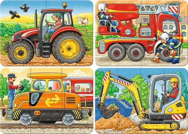 Kinderpuzzle ab 2 Jahren - Bei der Arbeit - 2 + 4 + 6 + 8 Teile
