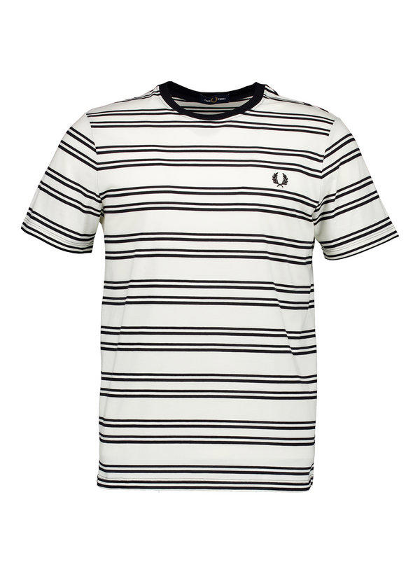 Fred Perry, T-Shirt, Baumwolle, ecru-schwarz gestreift