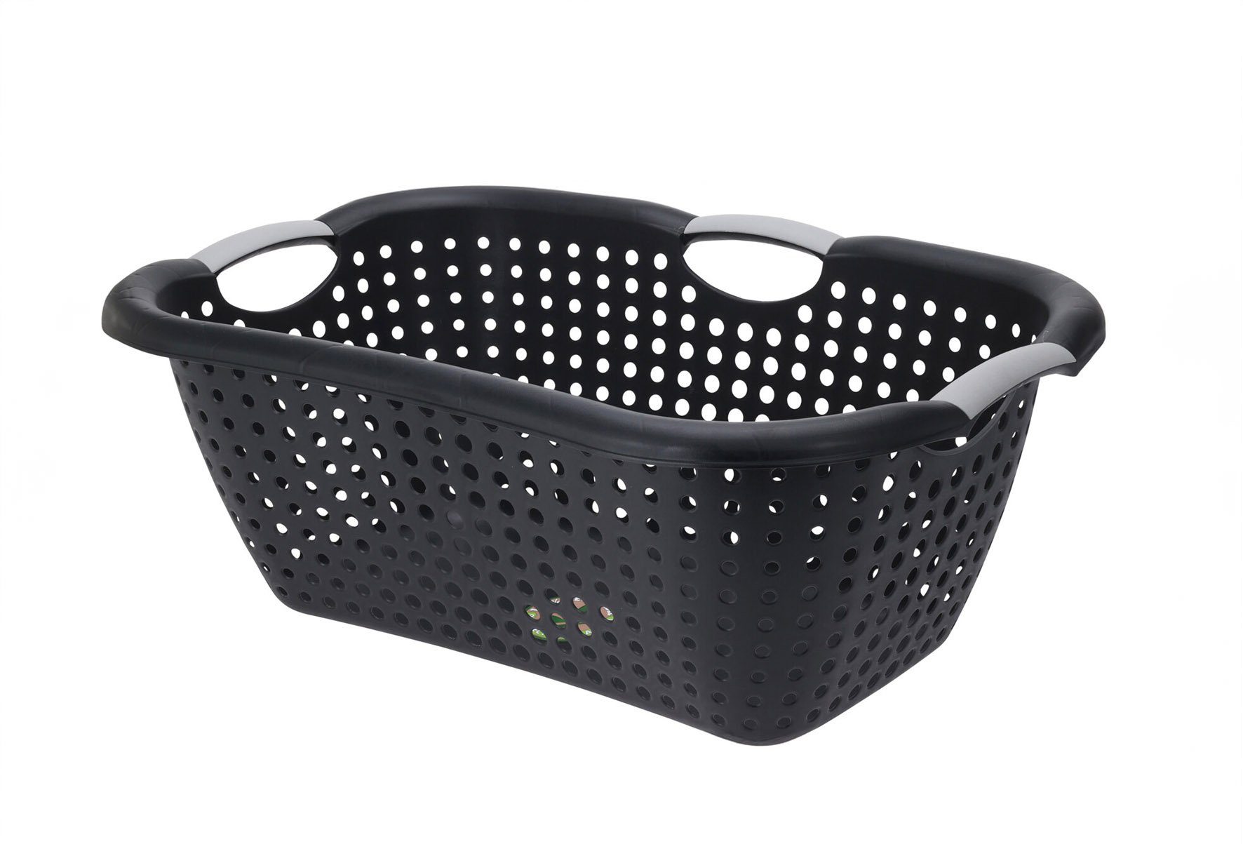 Spetebo Wäschekorb Wäschekorb aus Kunststoff in schwarz - 60 x 40 cm (Packung, 1 tlg), Tragekorb mit Griffen