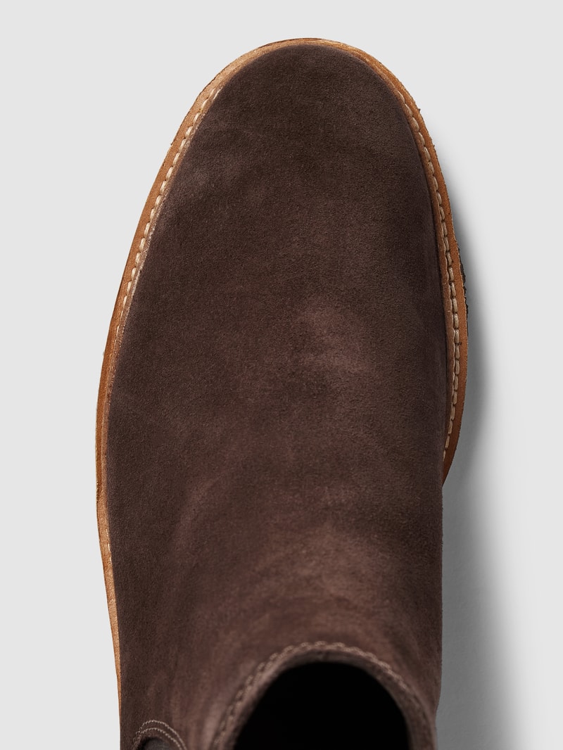 Chelsea Boots aus Leder-Mix in dunkelbraun