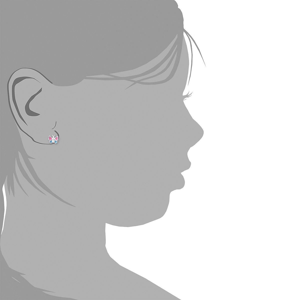 Ohrstecker für Mädchen, 925 Sterling Silber | Schmetterling Ohrstecker für Mädchen