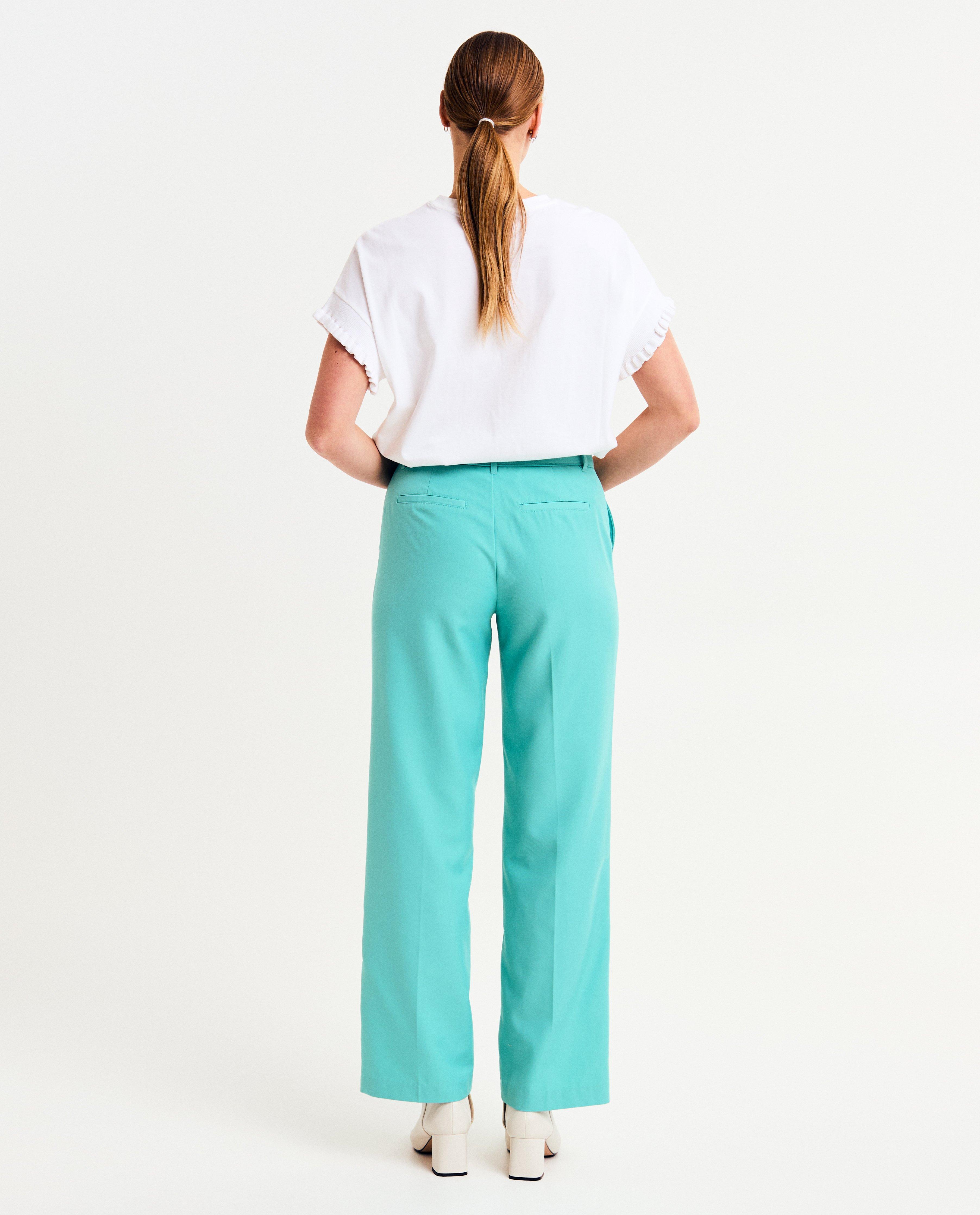 Pantaloni Sora turcoaz albastru deschis