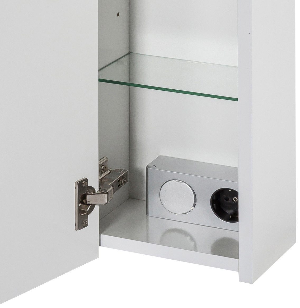 Schildmeyer Spiegelschrank Verona Breite 90 cm, 3-türig, 2 LED-Einbaustrahler, Schalter-/Steckdosenbox