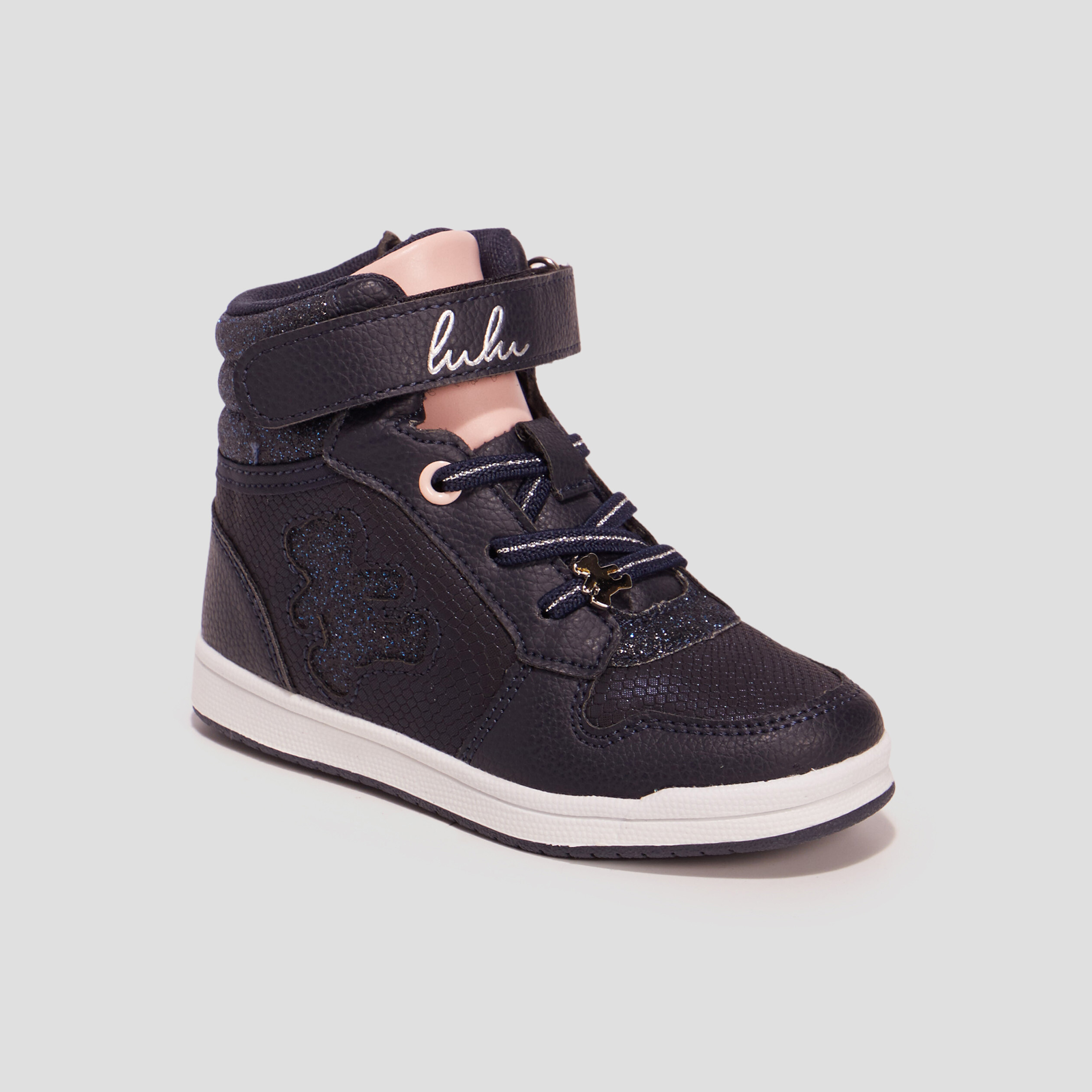 Baskets montantes Lulu Castagnette bleu marine fille | La Halle