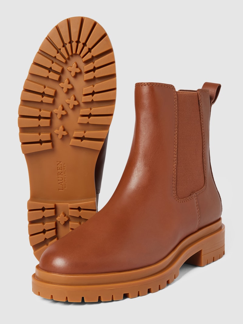 Chelsea Boots mit Gummieinsätzen Modell 'CORINNE' in cognac