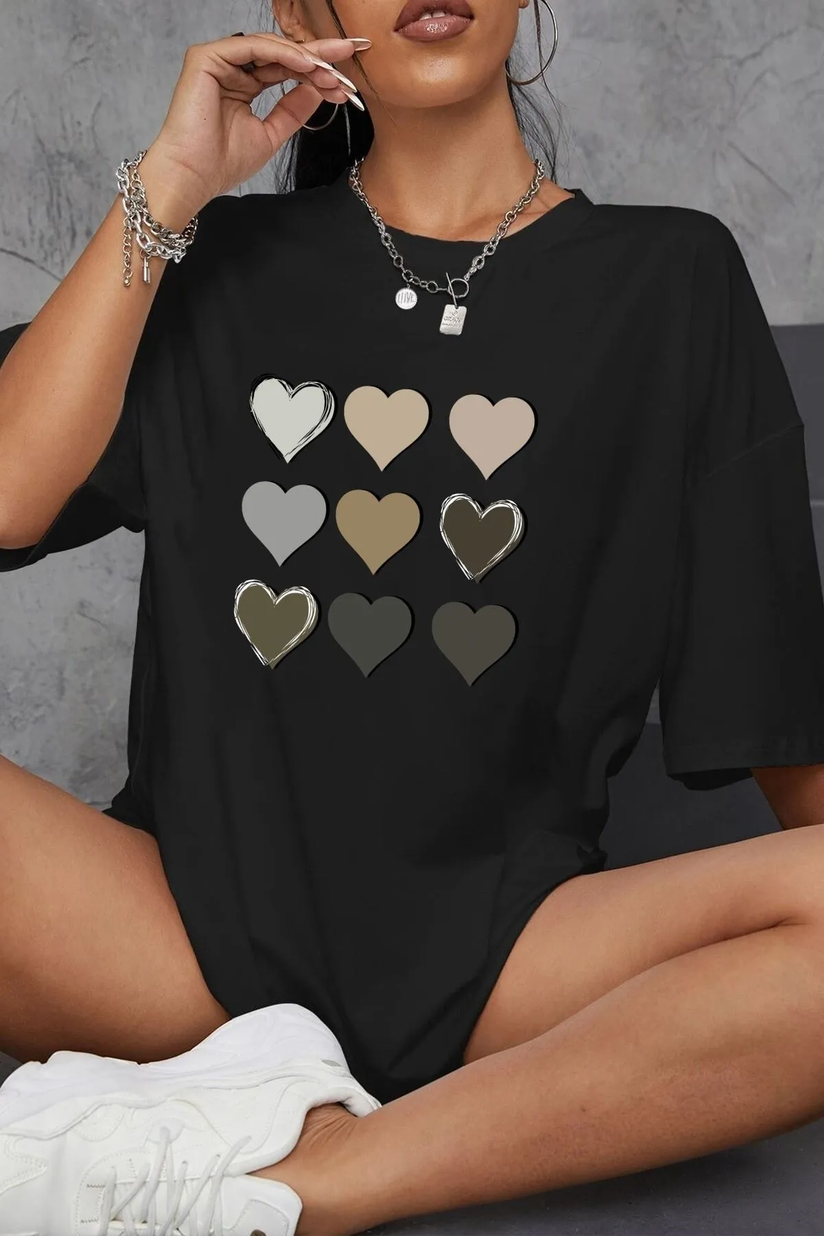 uyguntarz  Unisex-T-Shirt mit Herz-Aufdruck