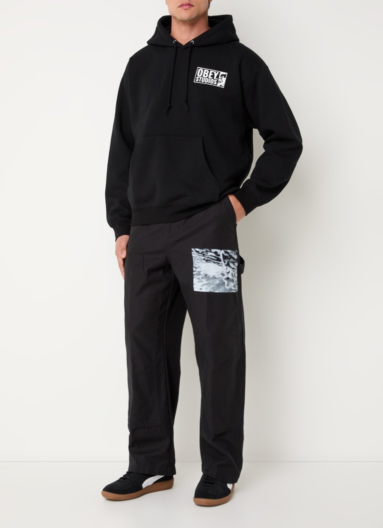 Blugi Obey Big Timer cu imprimeu lat
