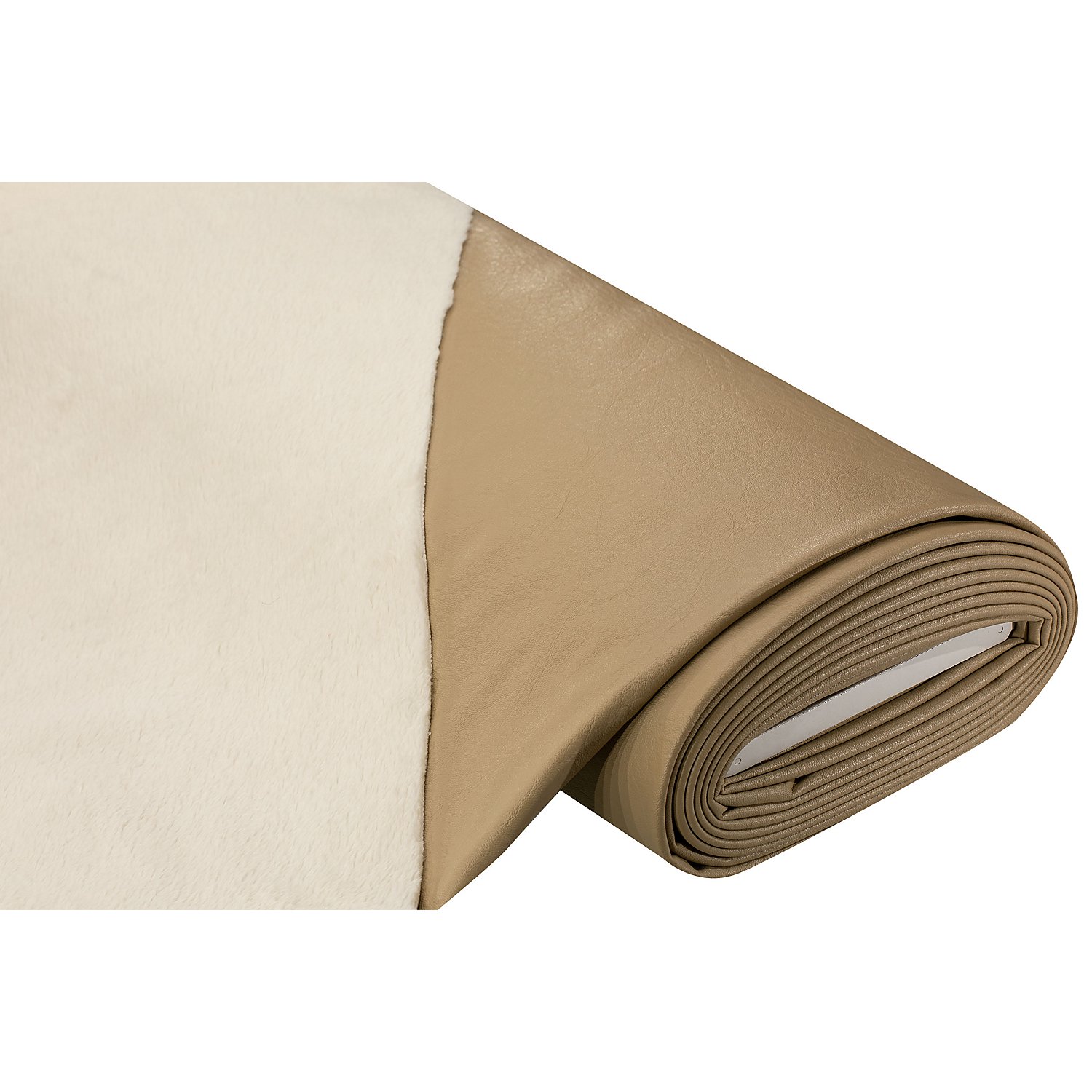 Doubleface Lederimitat/Fellimitat, beige/creme