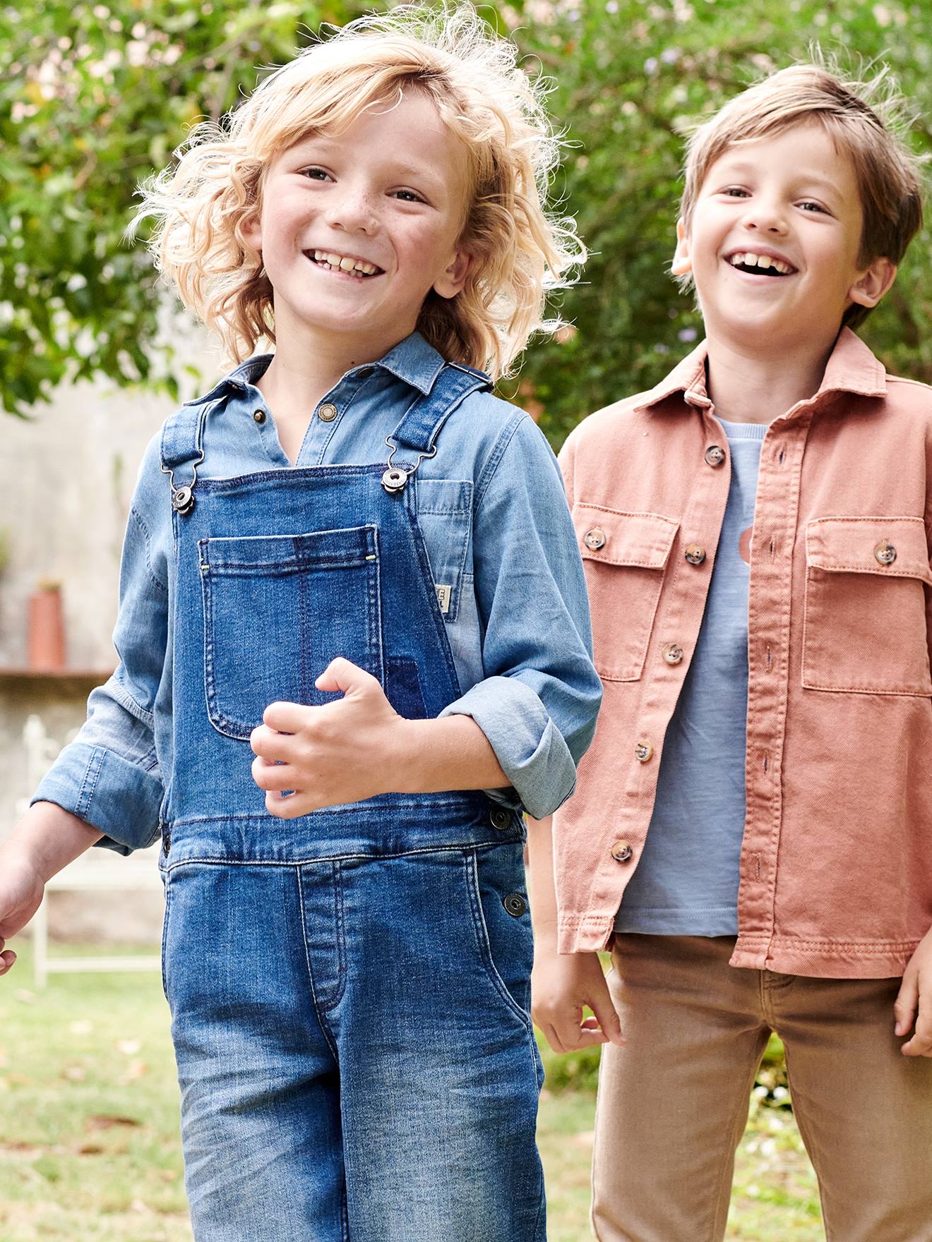 Vertbaudet Jungen Jeans-Latzhose - blue stone