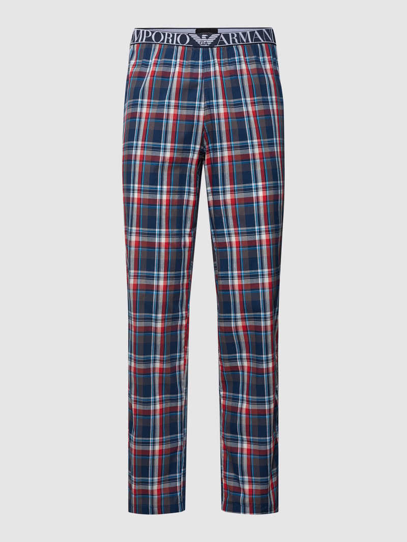 Pyjama-Hose mit Label-Details Modell 'YARN' in dunkelblau