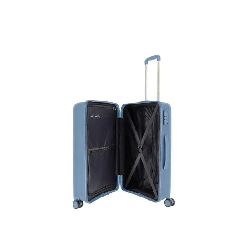 Travelite VAKA Trolley M mit 4 Rollen - Blaugrau