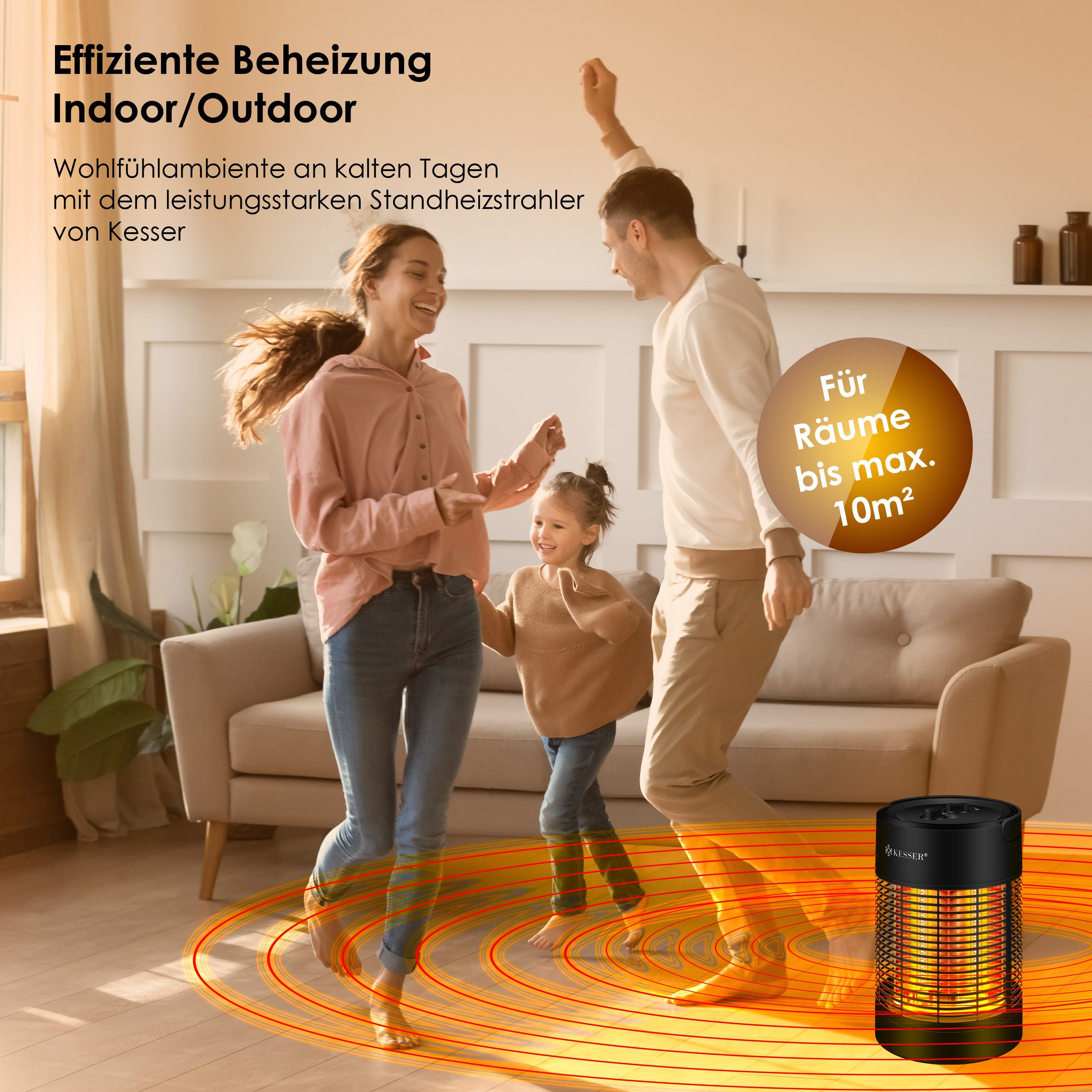 KESSER Heizgerät, Standheizstrahler Infrarotheizung, Infrarot Heizstrahler Heizung