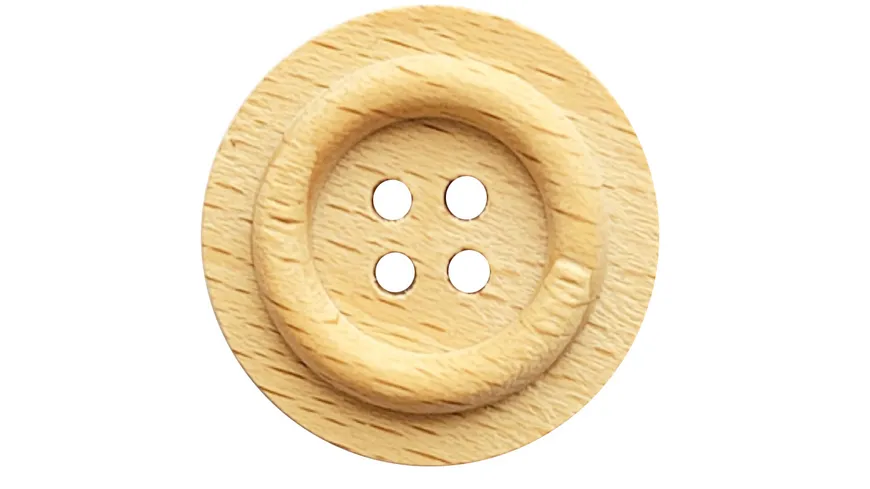 Dill 4-loch-Holzknopf rund Ø 20mm 4er Pack natur