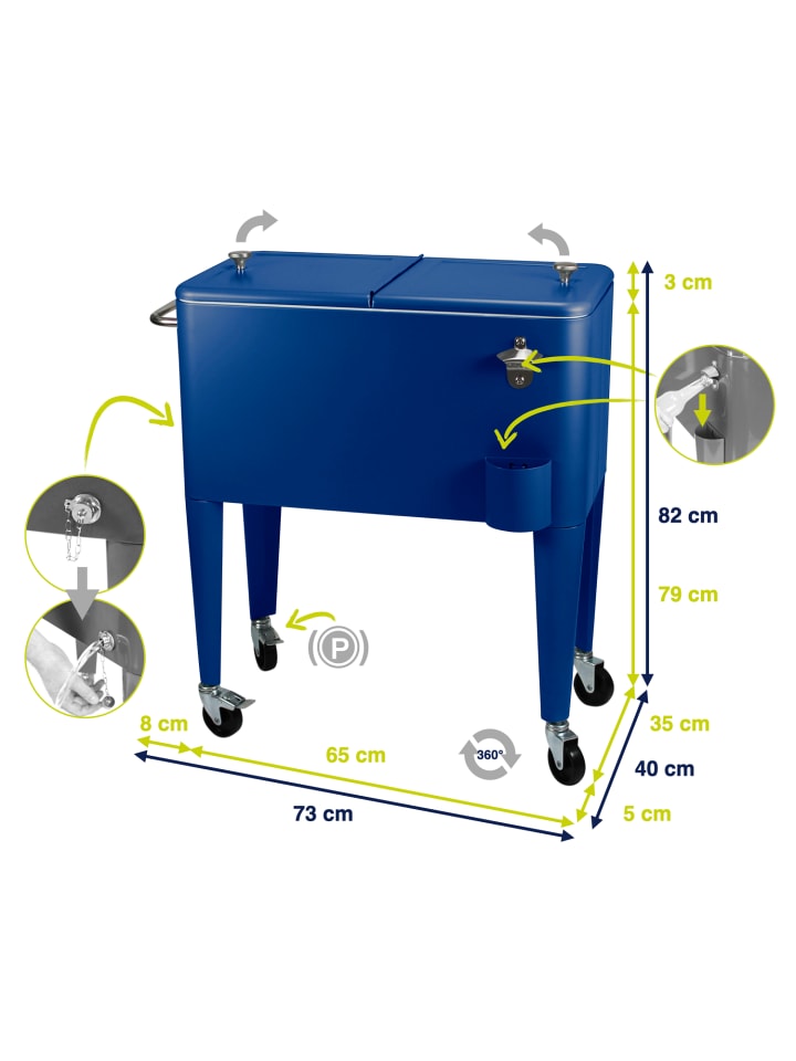 Beachtrekker Kailua Cooler - Kühlbox, Kühlwagen, Getränkekühler, Blau günstig kaufen onesize