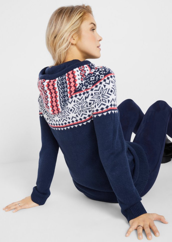 Strickpullover, mit Kapuze