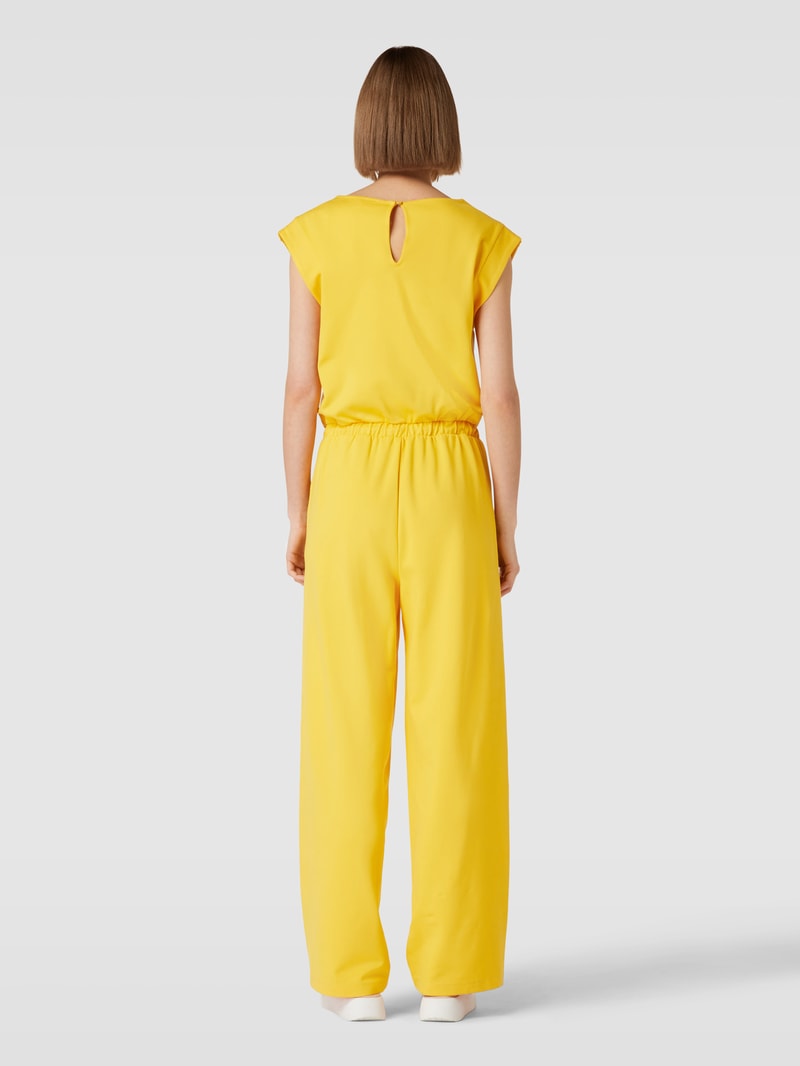 Jumpsuit mit V-Ausschnitt in gelb