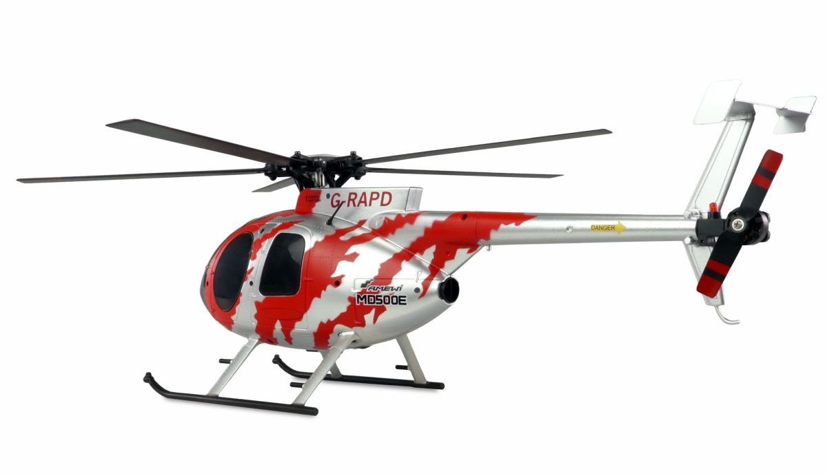 efaso Modellhubschrauber AFX MD500E Zivil brushless 4-Kanal 325mm Helikopter 6G RTF rot/silber, (1-tlg), Brushless Hochleistungsmotoren