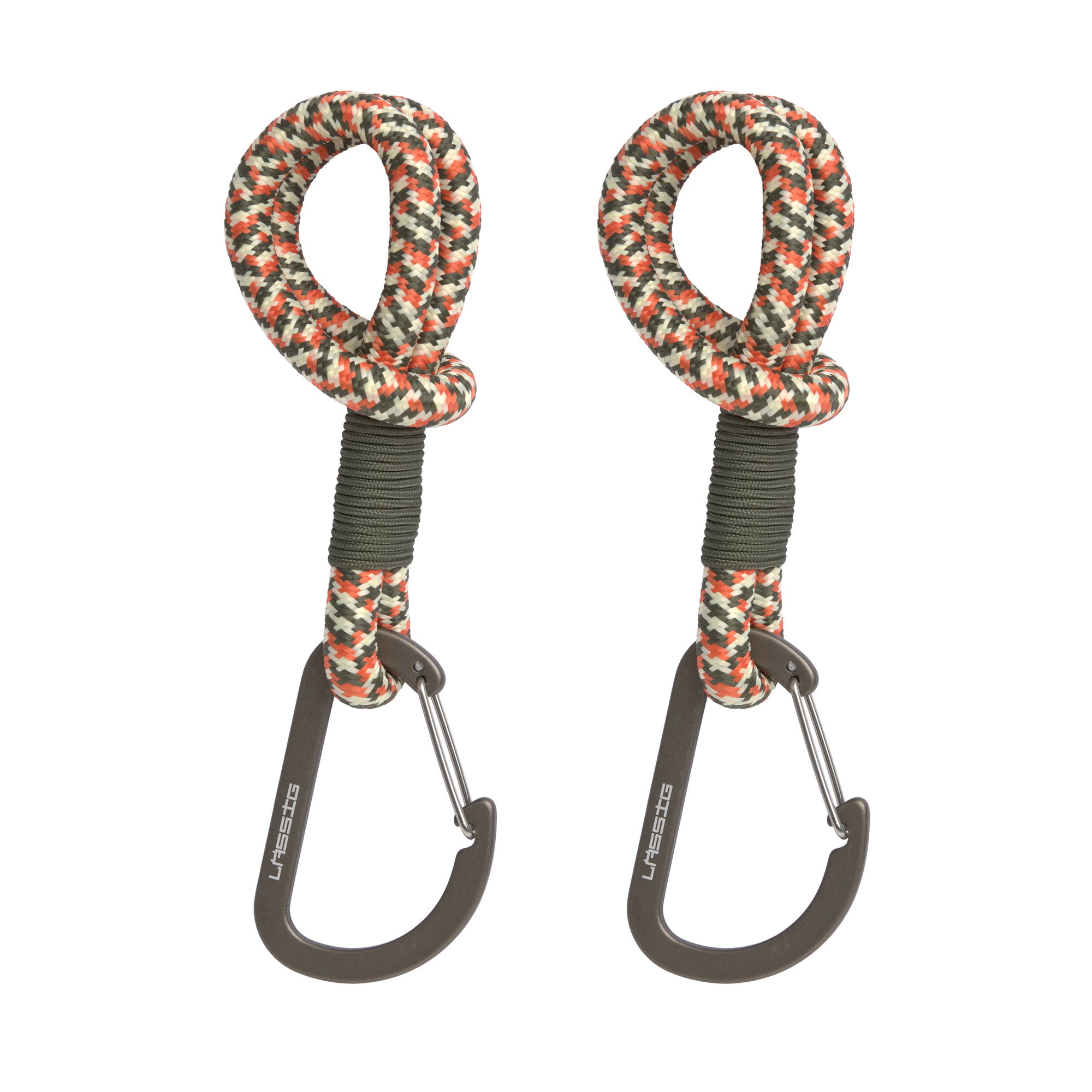 Kinderwagenhaken 2er Set - Karabiner, Oliv Rot