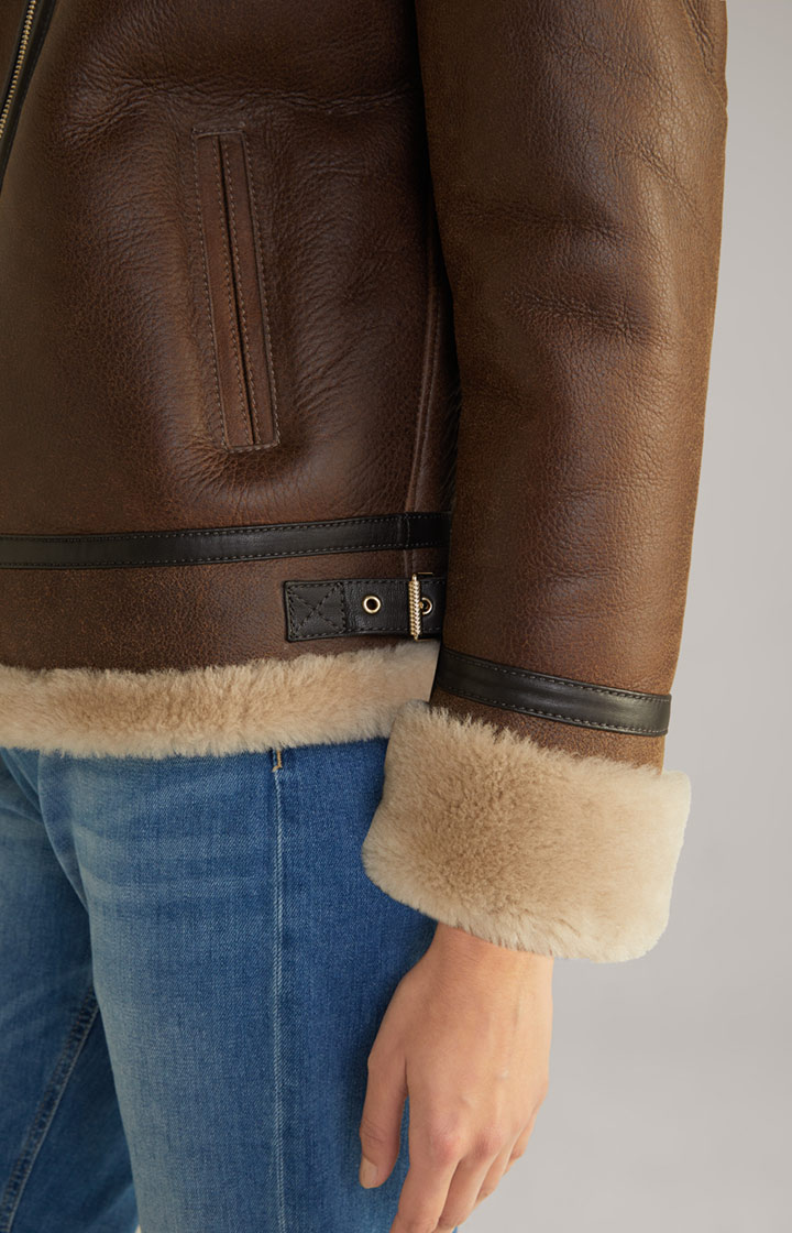 Lammfelljacke in Braun