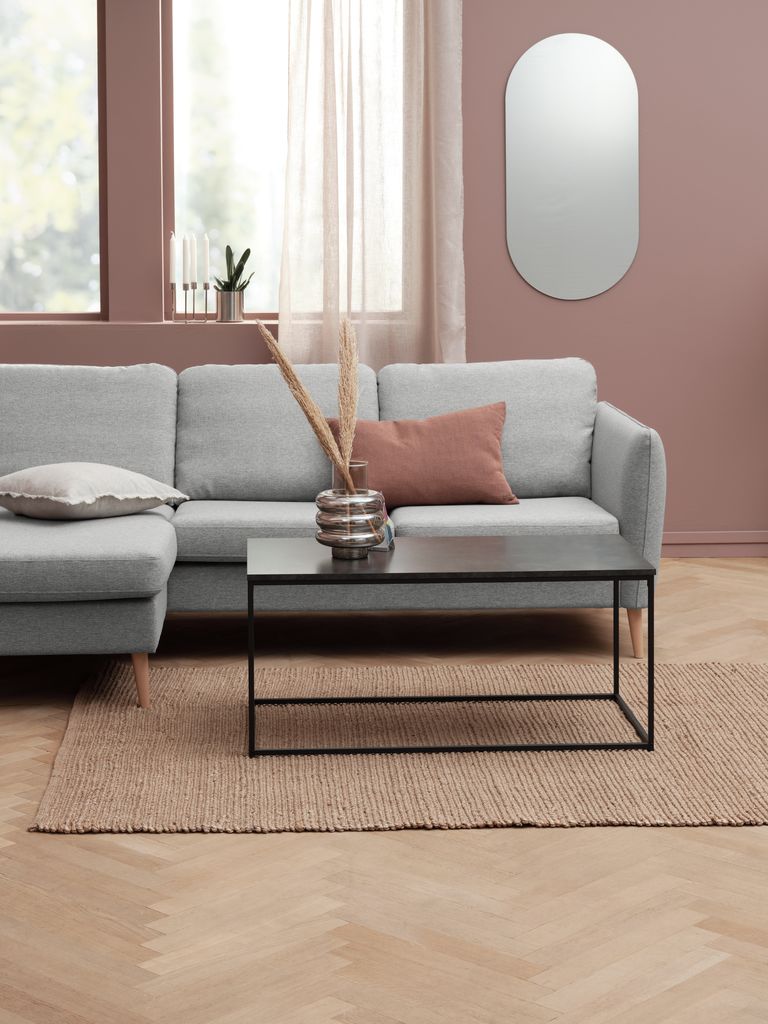 TROSTERUD Stolik kawowy TROSTERUD 50x100 imitacja marmuru/czarny
