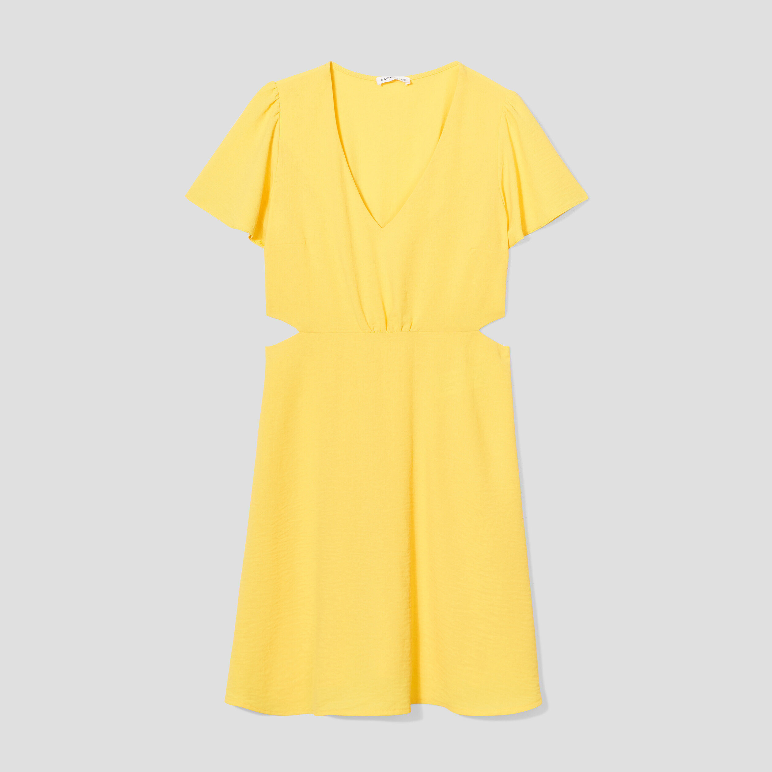 Robe patineuse ouvertures jaune fluo femme | Cache Cache