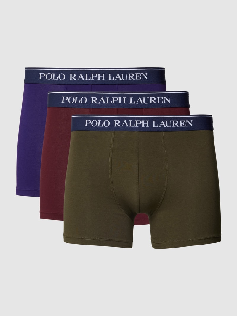 Trunks mit elastischem Logo-Bund im 3er-Pack in pflaume