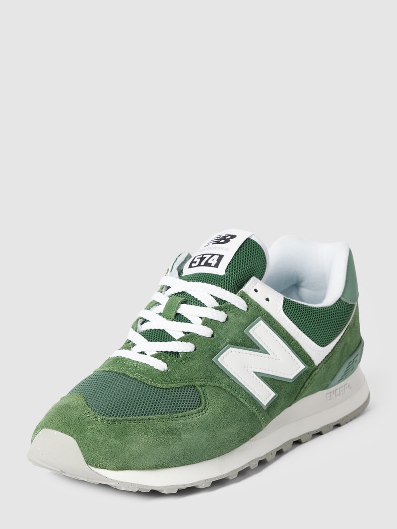 Sneaker aus Leder-Mix in mint