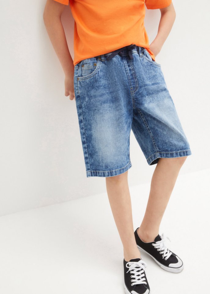 Jungen Schlupf-Bermuda, Blau-Denim